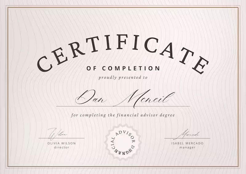 Cover image for Financial Advisor Certificate