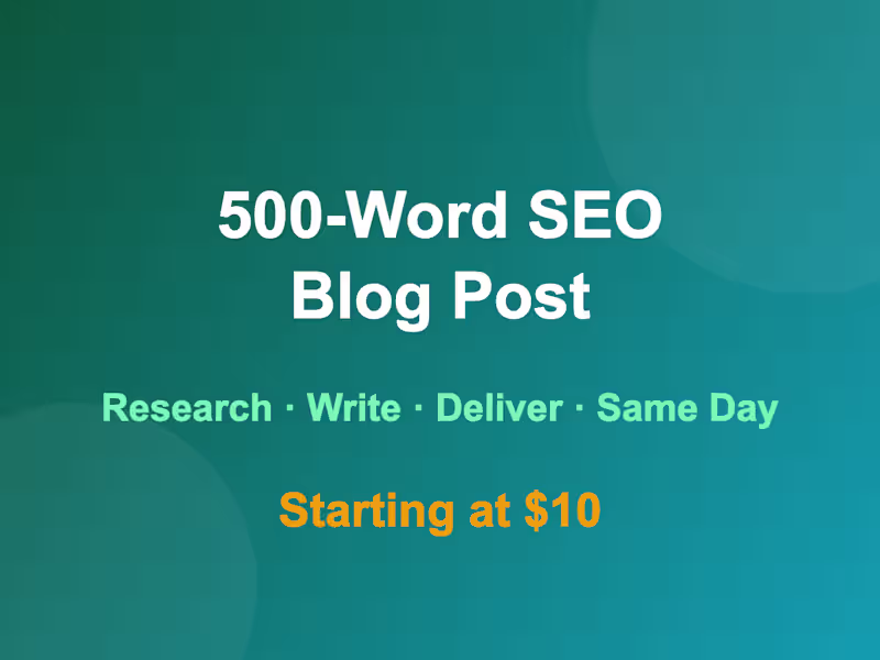 Cover image for 500-Word SEO Blog Post Written & Delivered