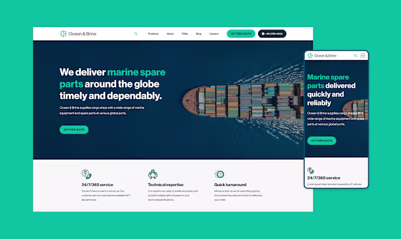 Cover image for Ocean & Brine - Web Design