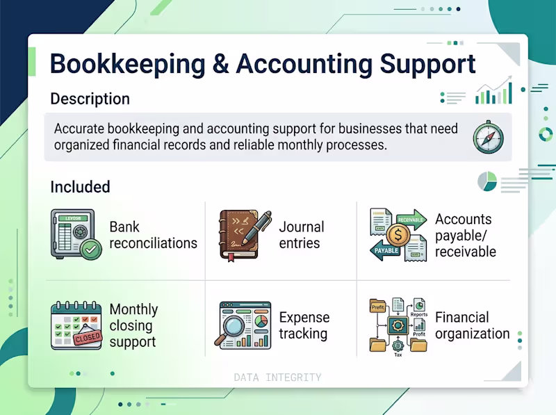 Cover image for Bookkeeping & Accountng Suport