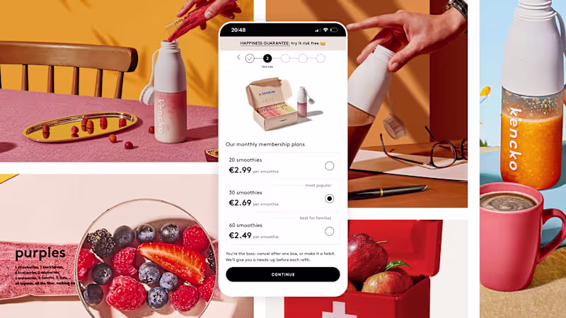 Cover image for Kencko —  E-commerce subscription service for healthy smoothies.
