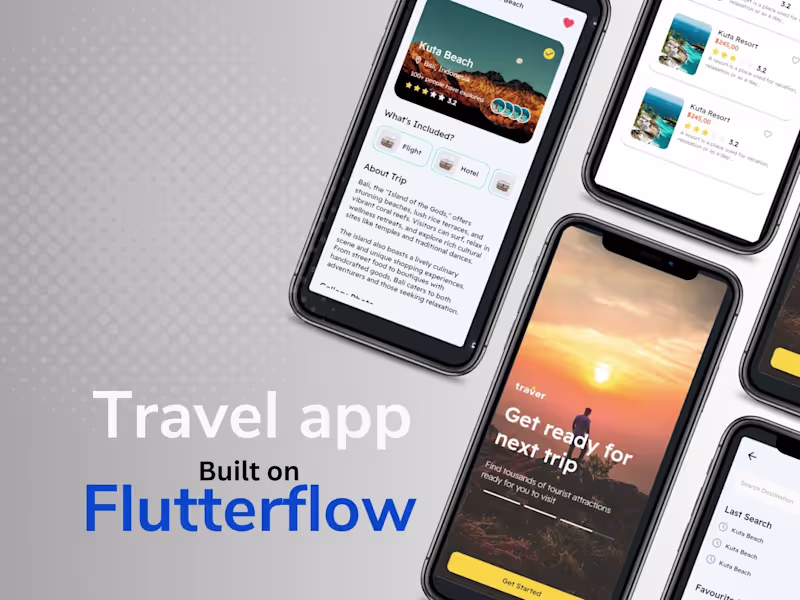 Cover image for  Front-end Development of a Travel App on FlutterFlow