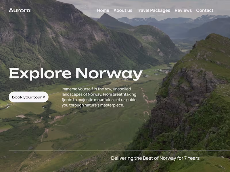 Cover image for Aurora Travel - Travel Agency Landing Page