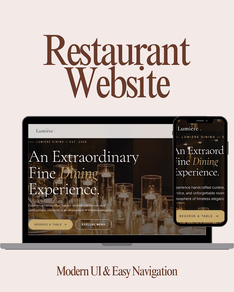 Cover image for I will design a modern restaurant website