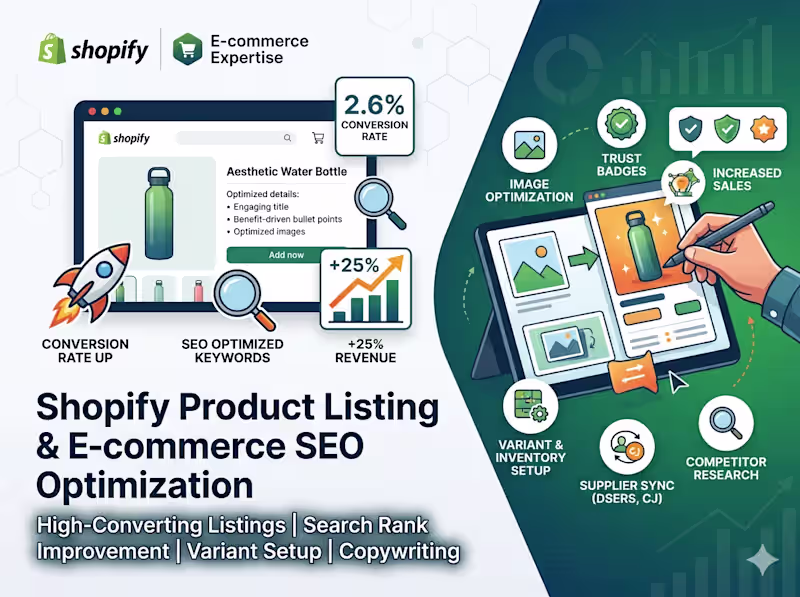Cover image for High-Converting Shopify Product Listing & SEO Optimization