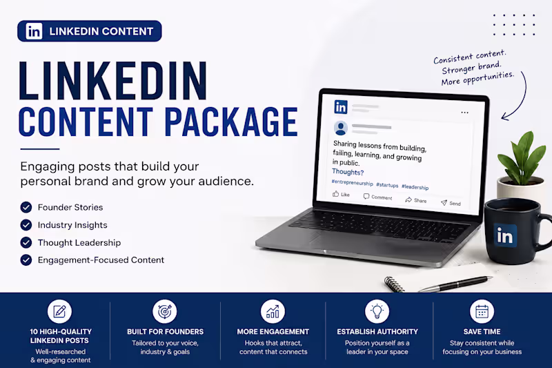 Cover image for LinkedIn Content Package for Founders