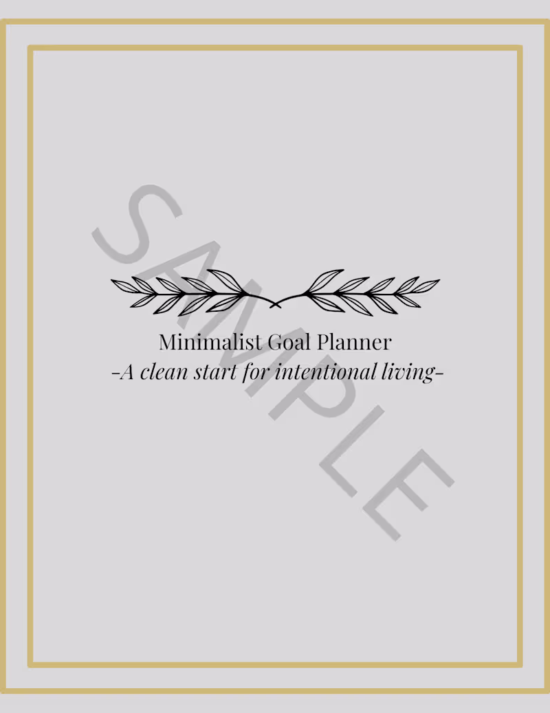 Cover image for Minimalist Goal Planner