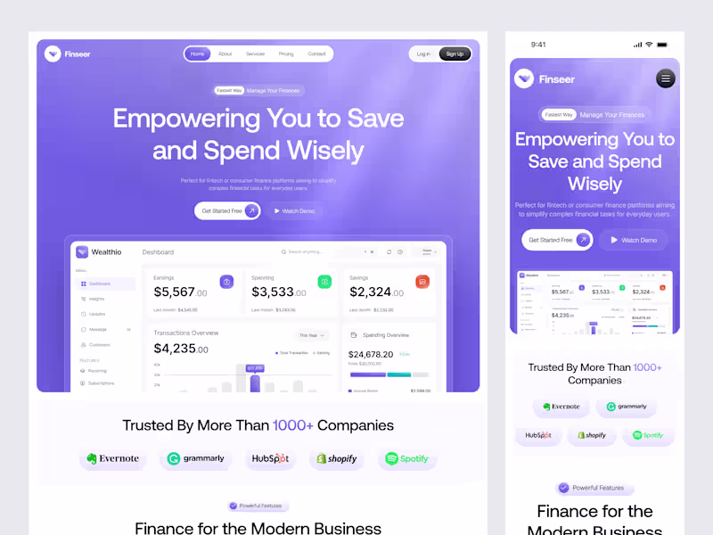 Cover image for Modern finance SaaS landing Page