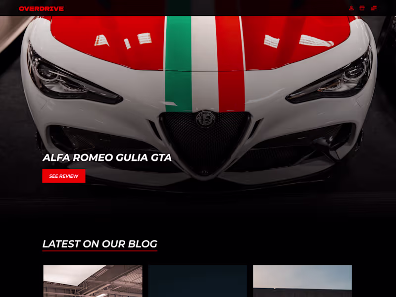 Cover image for Web design for automotive lifestyle brand