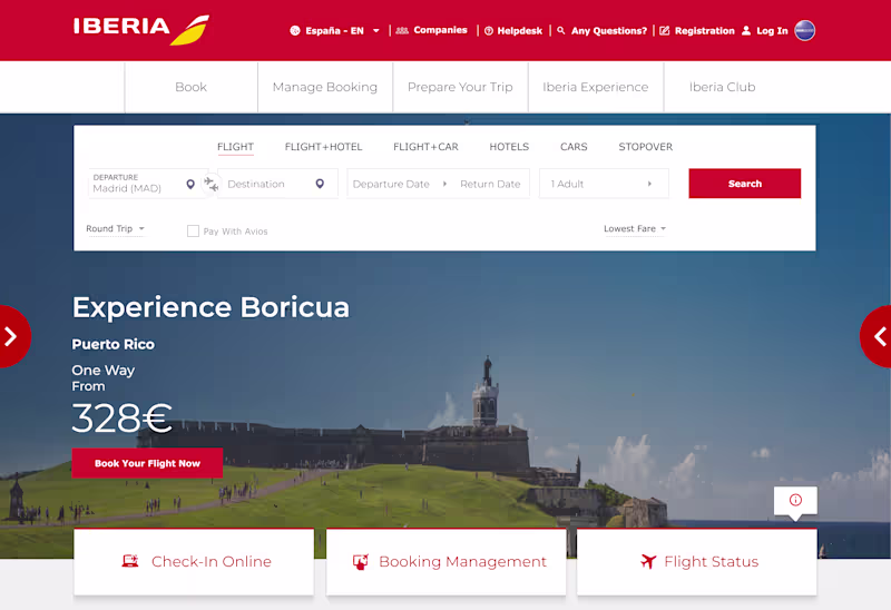 Cover image for Iberia Airlines Booking Platform & Travel Experience