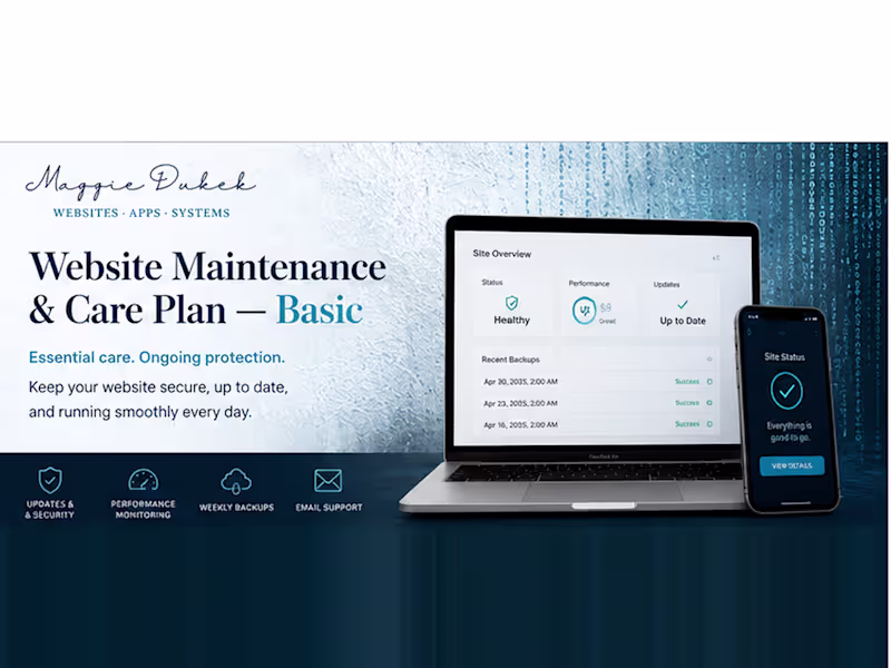 Cover image for Website Maintenance & Care Plan — Basic