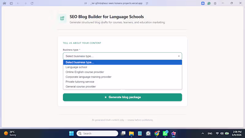 Cover image for SEO Blog Builder for Language