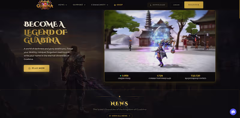 Cover image for Guabina: Dark Fantasy MMORPG Web