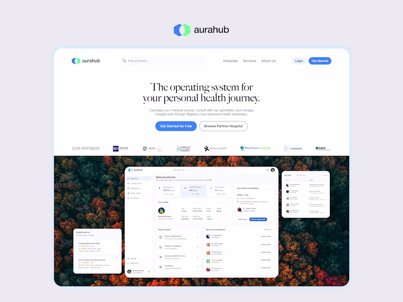 Cover image for Aurahub: Designing a Unified Health OS