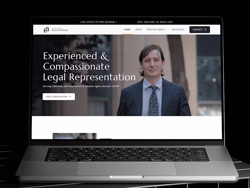 Cover image for Webflow Development | Erik Bauman - Attorney Website