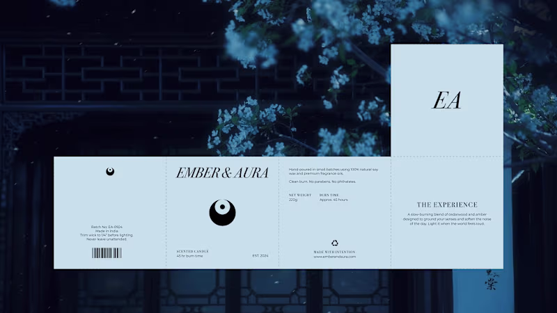 Cover image for Ember & Aura – Candle Packaging Design