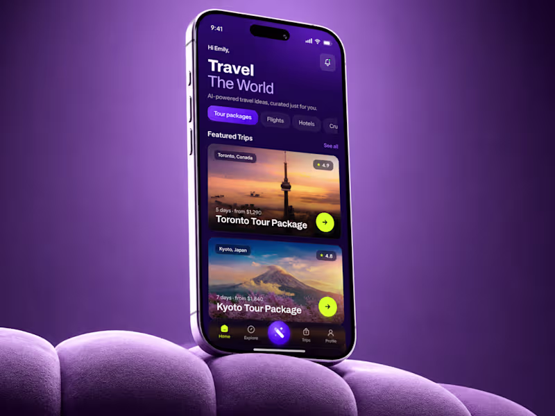 Cover image for Mobile App UI UX Design | Travel App Redesign | AI Mobile App