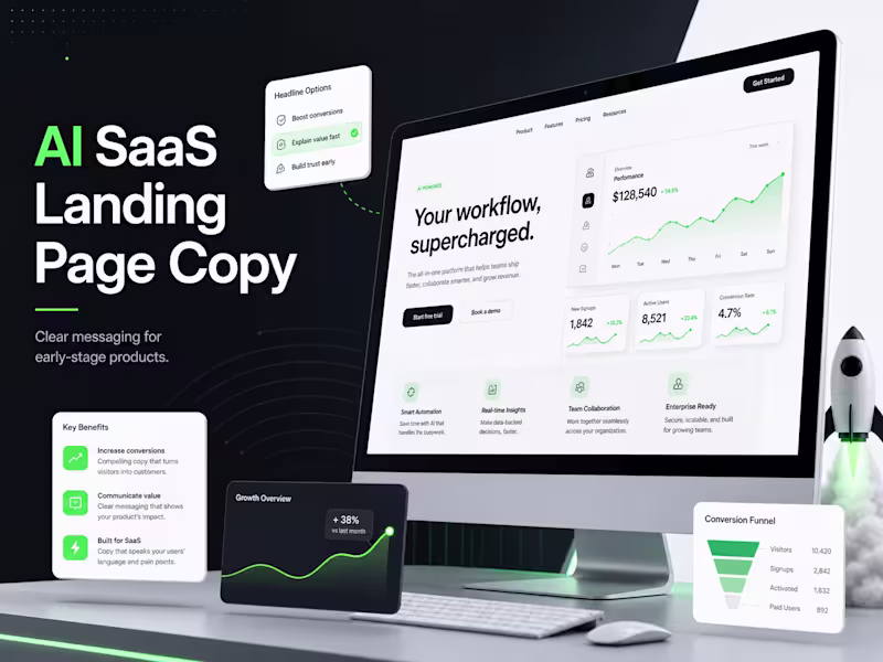 Cover image for AI SaaS Landing Page Copy
