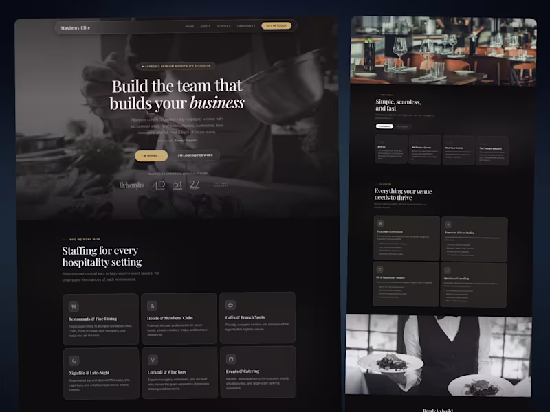 Cover image for Hospitality-Themed Website Design for London Recruiter