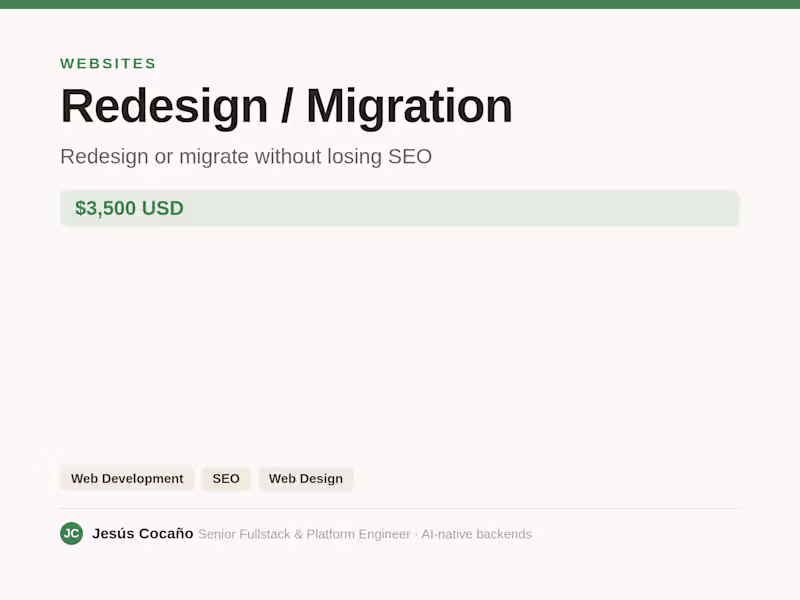 Cover image for Website Redesign / Migration