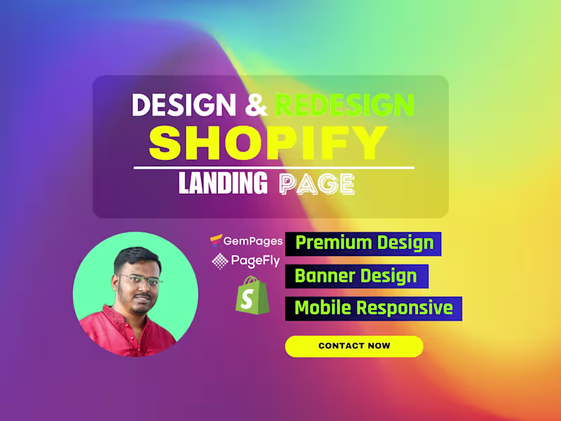 Cover image for I will build shopify landing page with pagefly, shogun, gempages