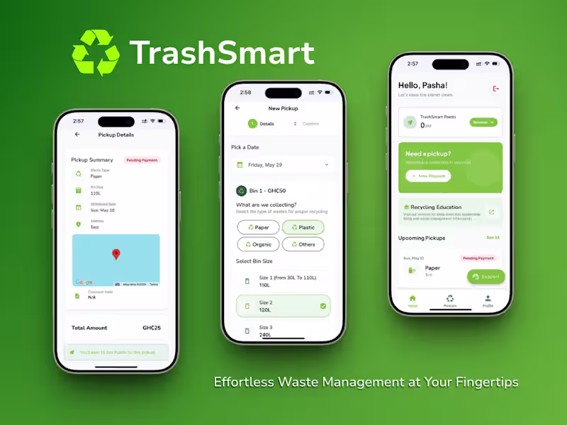Cover image for TrashSmart – Waste Management & Recycling Platform