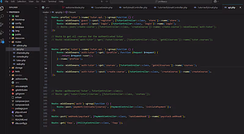 Cover image for Professco (Backend API's with Laravel)