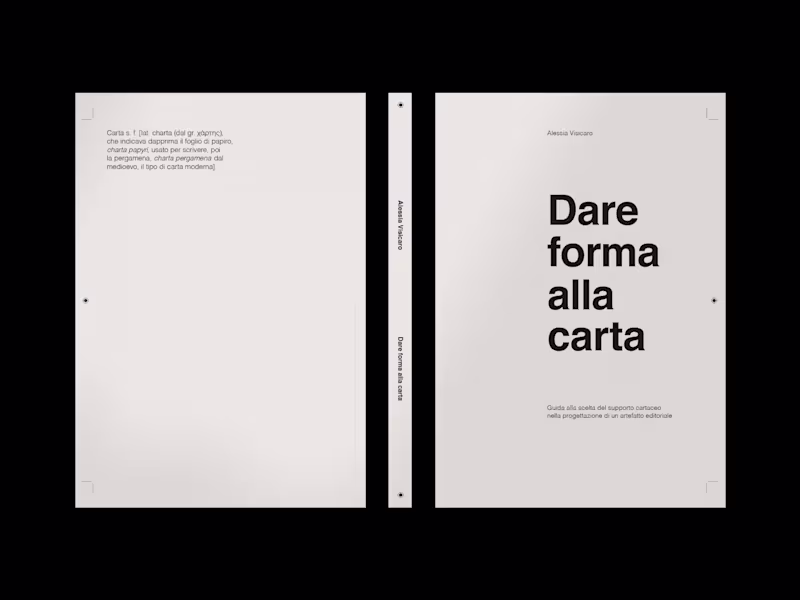 Cover image for Dare forma alla carta - Master's Degree Layout Design