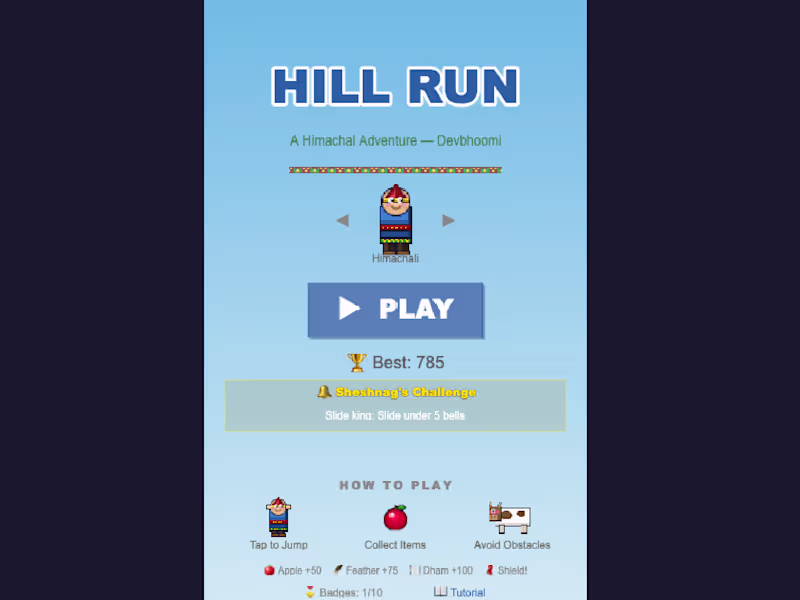 Cover image for Hillrun — A Himachali Runner Game Built in 5 Hours