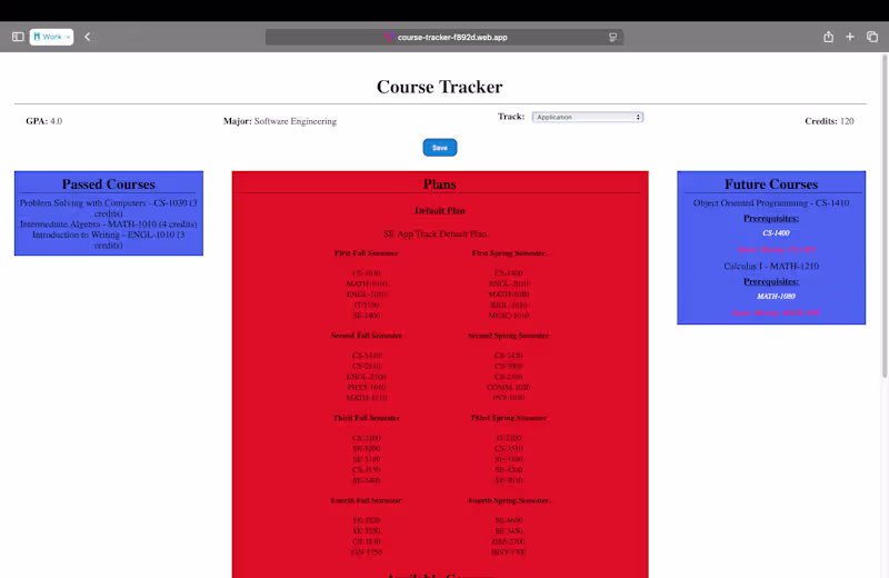 Cover image for Course Tracker Development