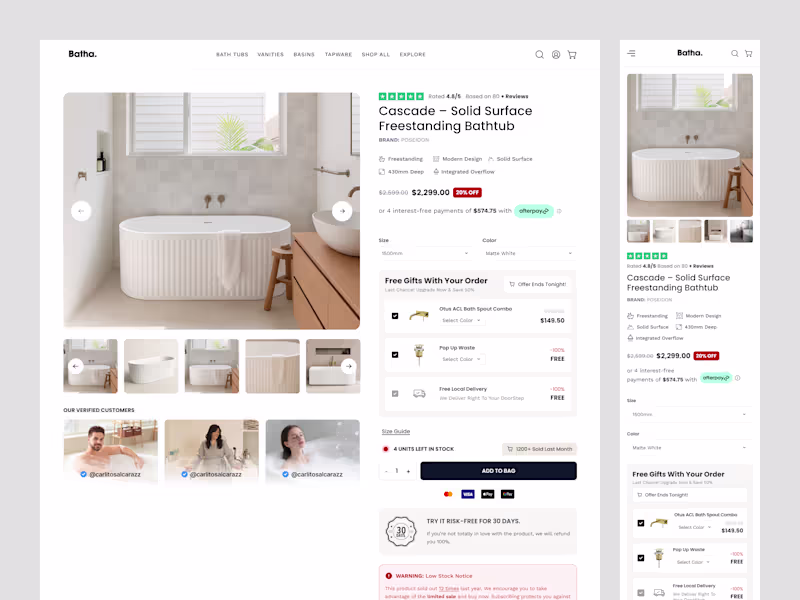 Cover image for CRO-driven Shopify Product Page UI/UX