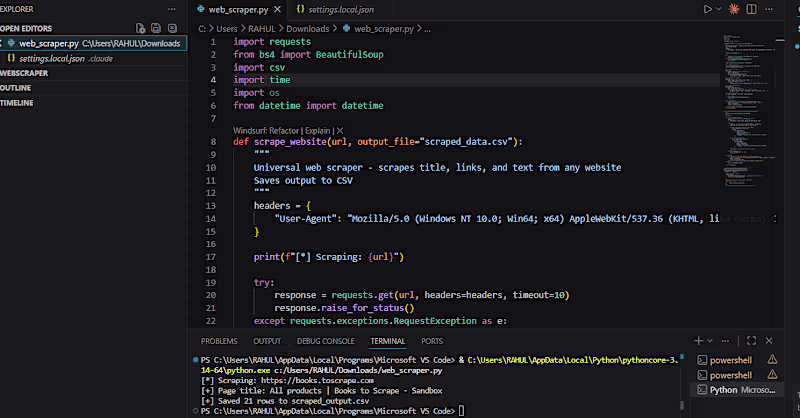 Cover image for Custom Python Web Scraper — Any Website to CSV/Excel
