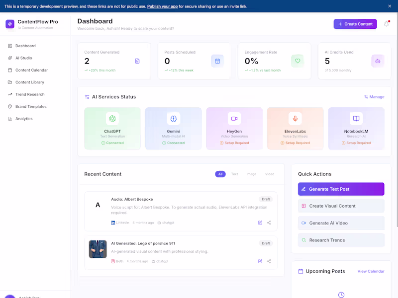 Cover image for Custom AI Content Automation System for Brand Growth Designe...