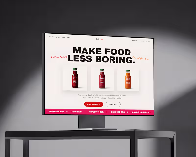 Cover image for Immersive 3D Food & Sauce Website Design for Dipitt