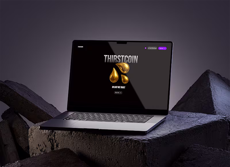 Cover image for Thirstcoin Crypto Website Design in 1-hour