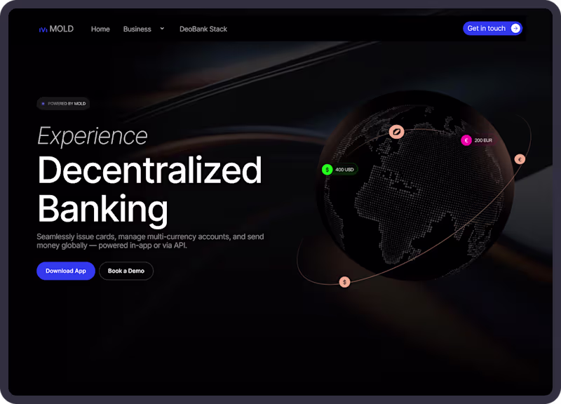Cover image for Mold — Premium Deobank Landing Page (Fintech / Web3 UI Design)