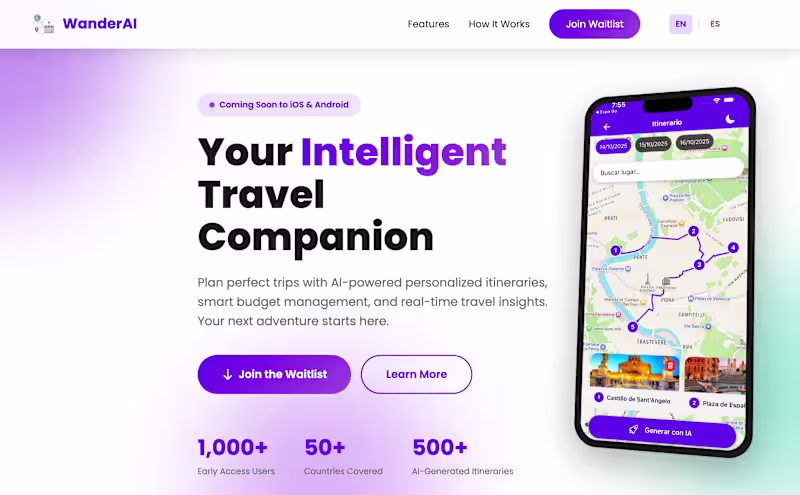Cover image for WanderAI is an AI mobile