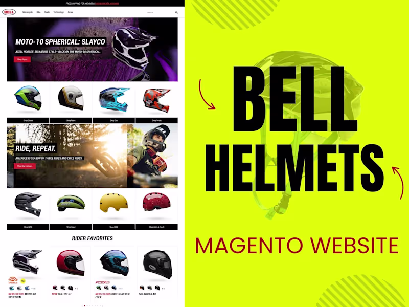 Cover image for Bell Helmets | Magento Website