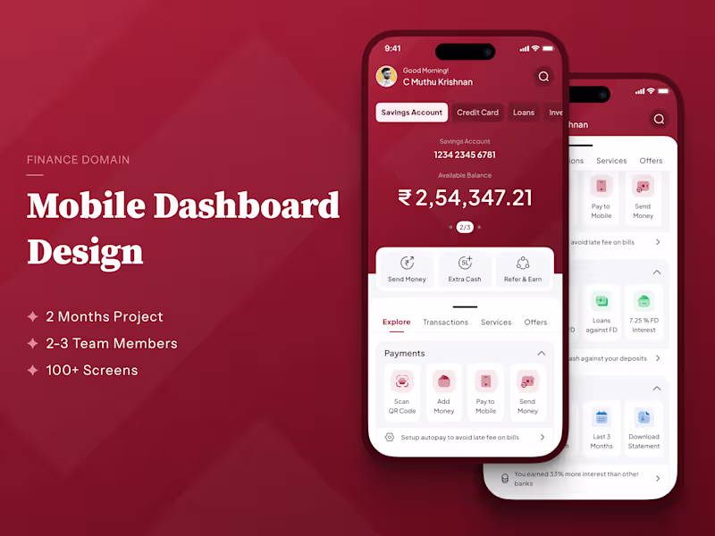 Cover image for Mobile Dashboard Design (FinTech)