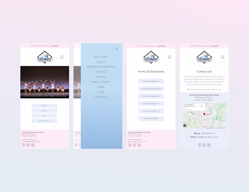 Cover image for Desktop and Mobile Website Re-Design for Local Dance Academy