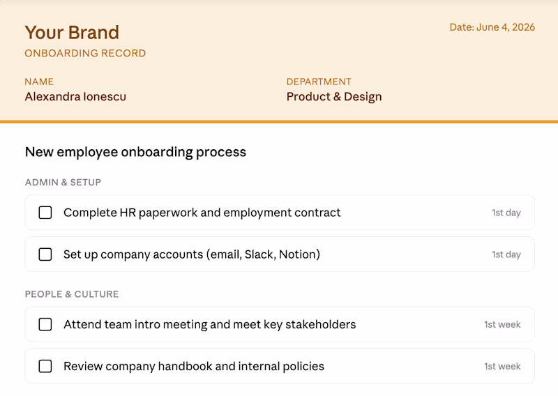 Cover image for Onboarding Checklist
