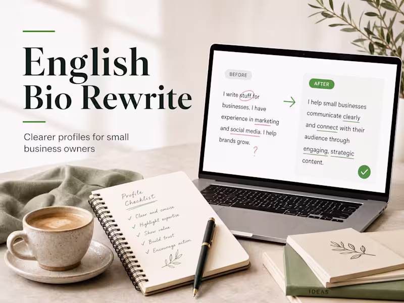 Cover image for English Bio / Profile Rewrite