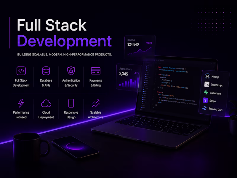 Cover image for Full Stack Web Applications & SaaS Development