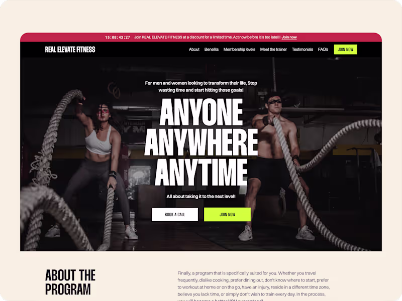 Cover image for Real Elevate Fitness | Fitness Website