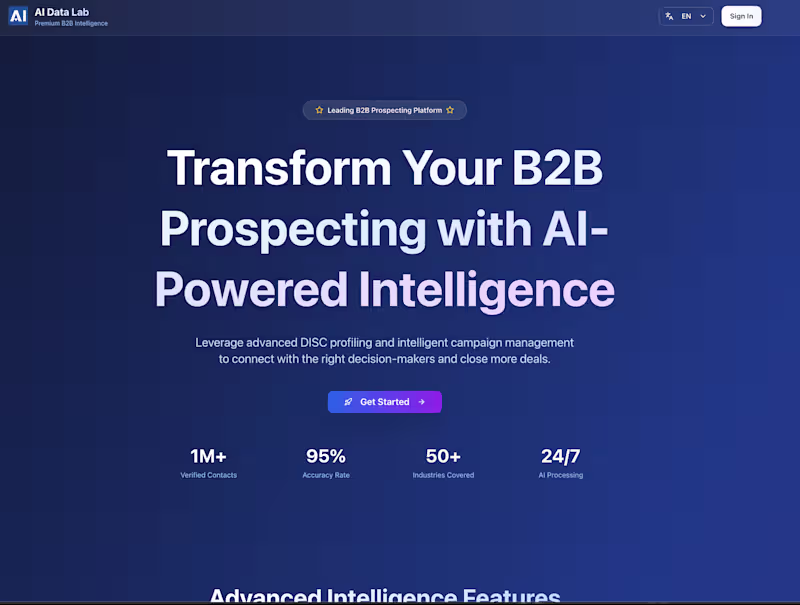 Cover image for AI Data Lab | Business Intelligence Platform