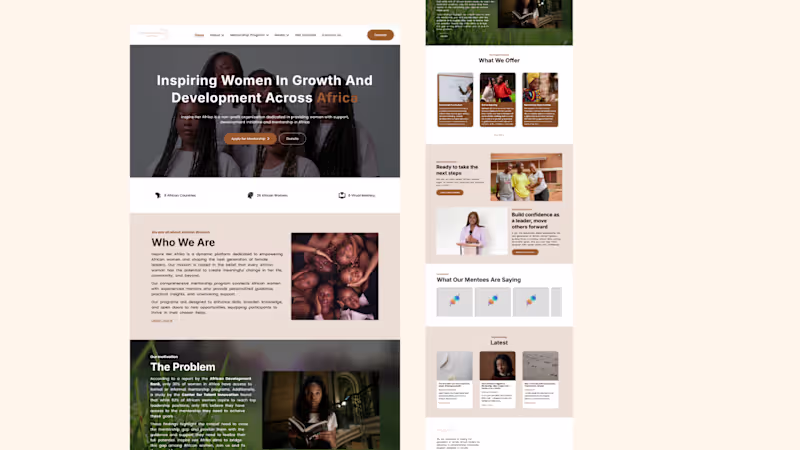 Cover image for Website Redesign for Inspire Her Afrika