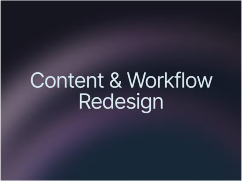 Cover image for Content & Workflow Redesign