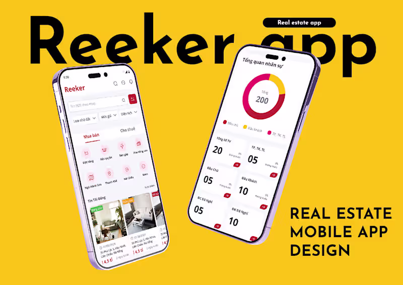 Cover image for Reeker - UX UI design Real estate mobile app design :: Behance