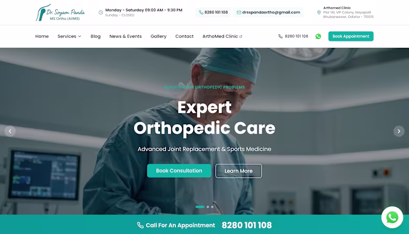 Cover image for Comprehensive doctor's portfolio website and clinic landing ...