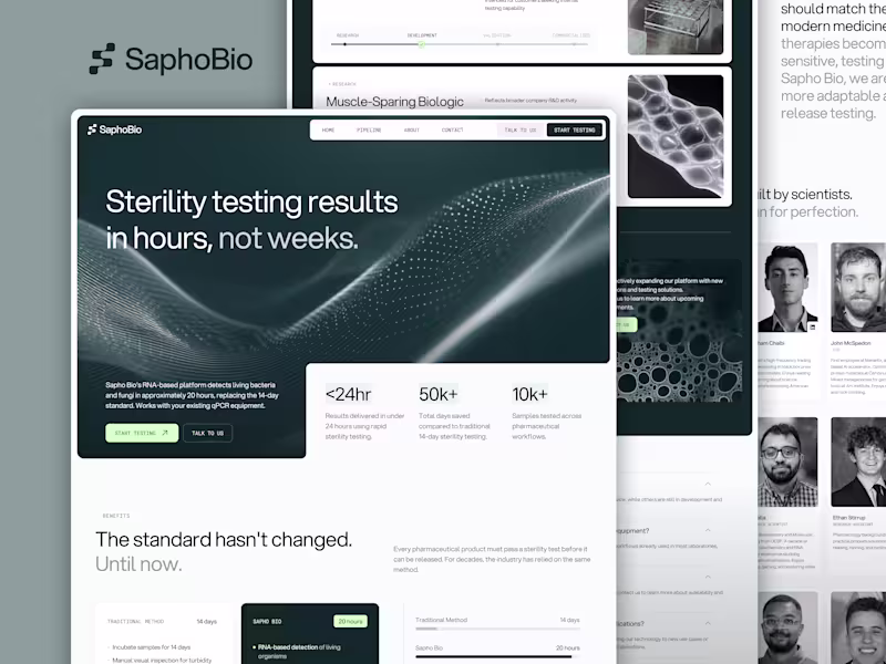 Cover image for Sapho Bio | Brand & Website Design for Biotech Startup